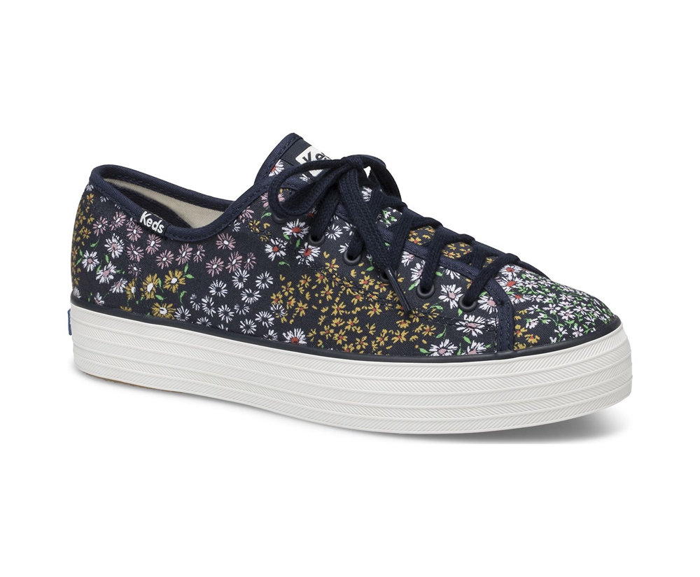 Keds Sneaker Damen Navy - Triple Kick Floral - ZGY-613072